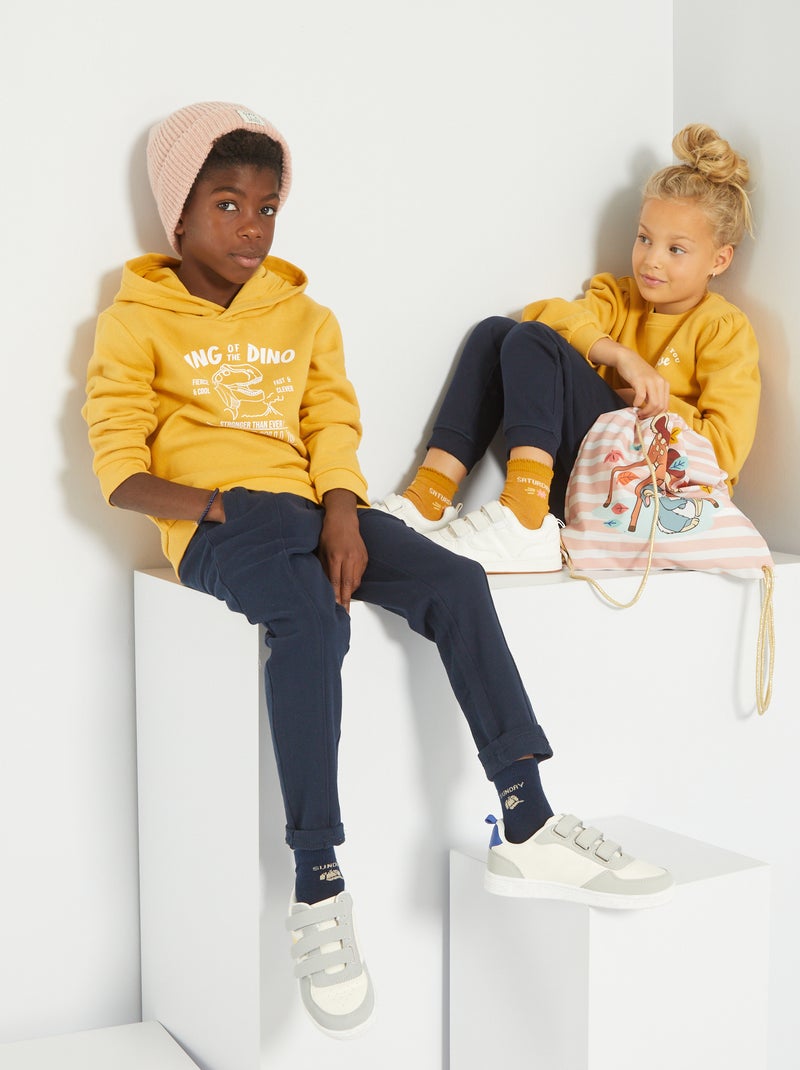 Sweat à capuche en molleton JAune - Kiabi