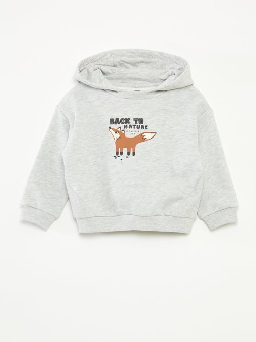 Sweat à capuche en molleton léger avec animation devant - Kiabi