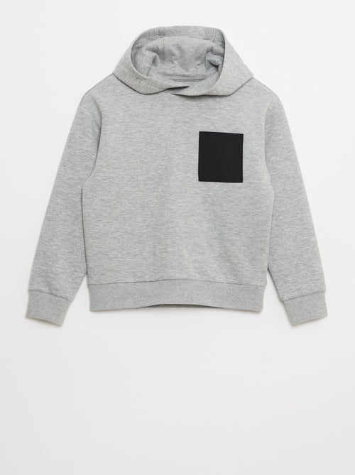 Sweat à capuche en molleton léger avec poche poitrine - Kiabi
