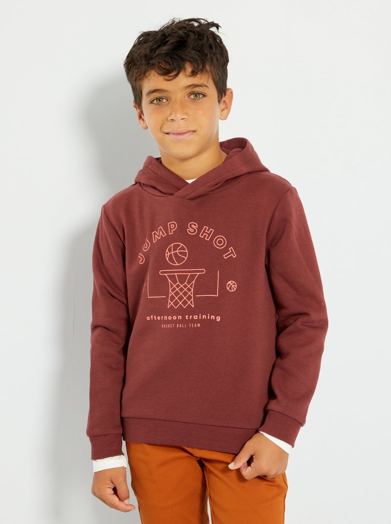 Sweat à capuche en molleton Marron - Kiabi