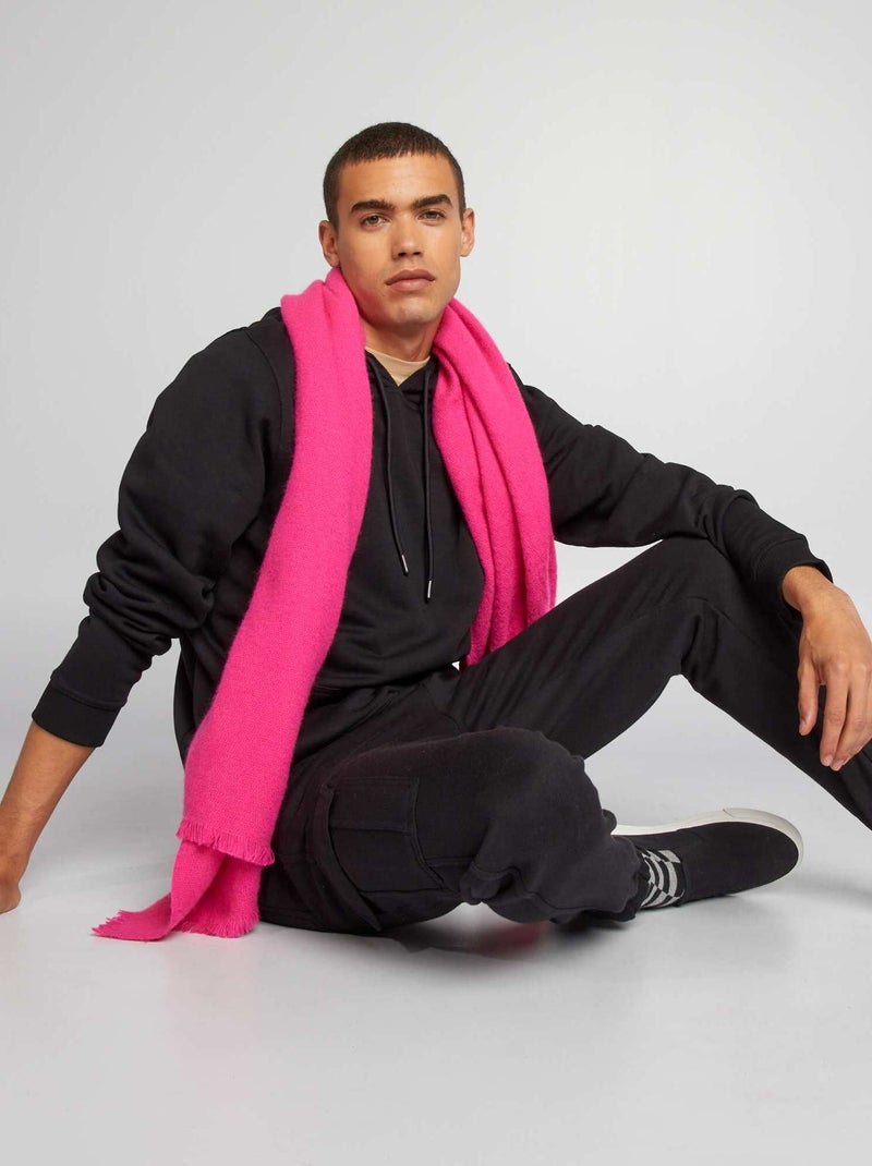 Sweat à capuche en molleton noir - Kiabi