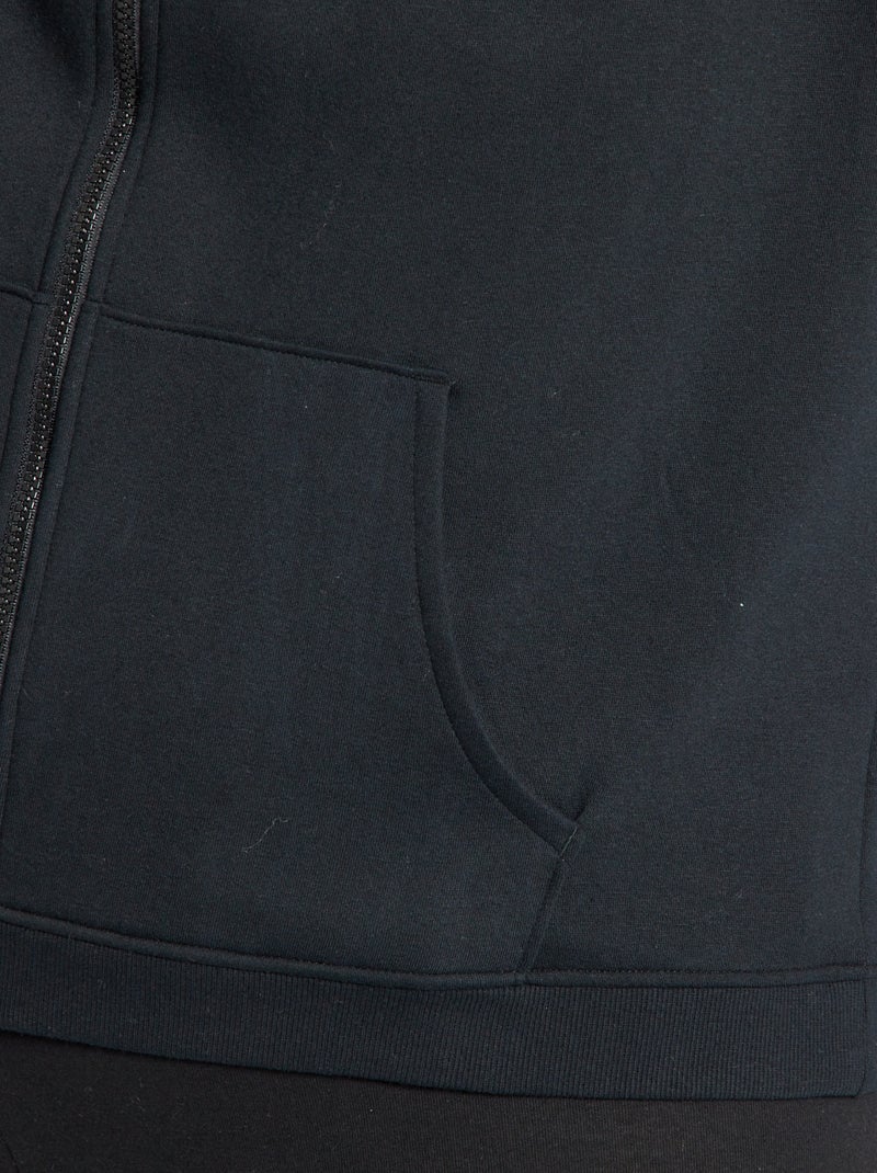 Sweat à capuche en molleton noir - Kiabi