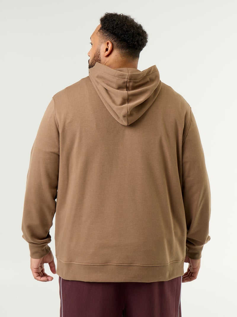 Sweat à capuche en molleton non gratté Marron - Kiabi