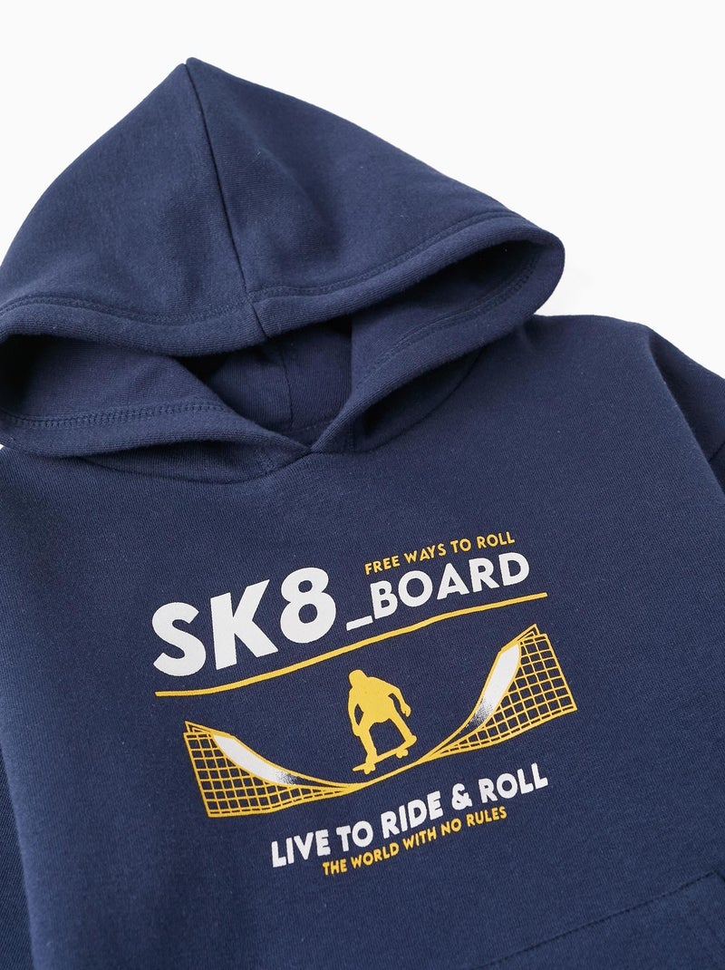 SWEAT SHIRT A CAPUCHE DE SKATEBOARD HOMME FEMME DC SHOES ANAFRONT BLEU