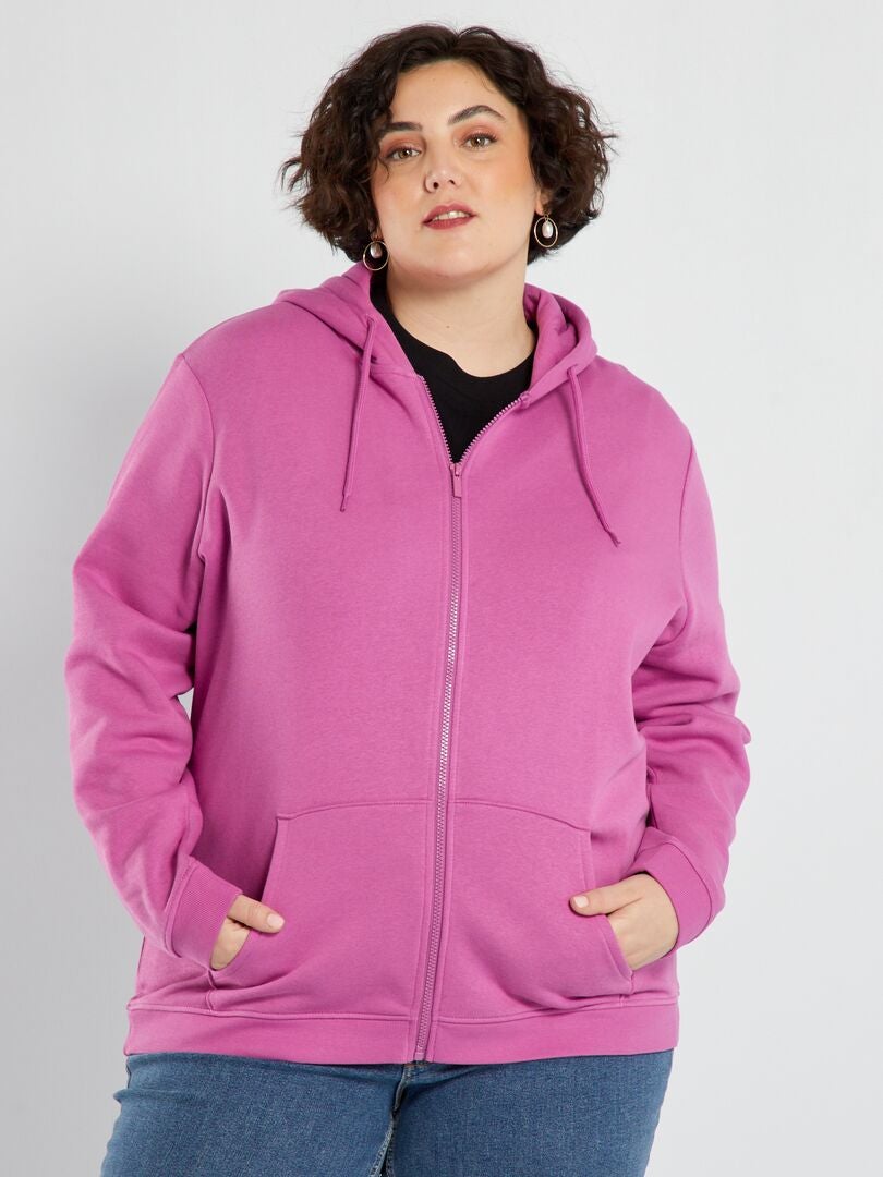 Sweat à capuche molleton épais - Rose clair - Kiabi - 10.00€