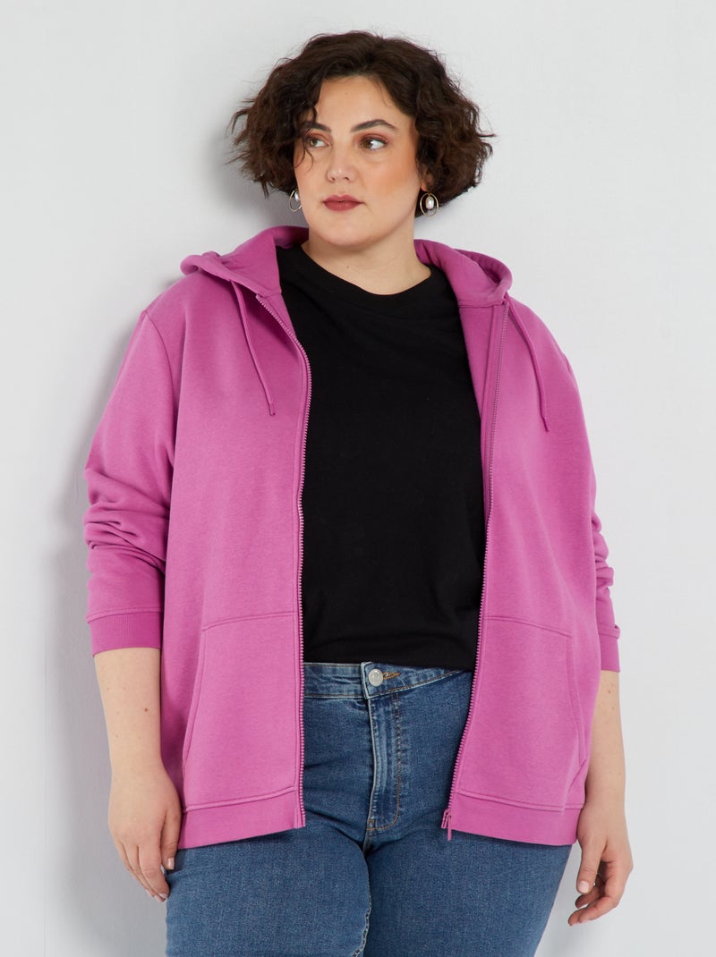 Sweat à capuche en molleton Rose - Kiabi