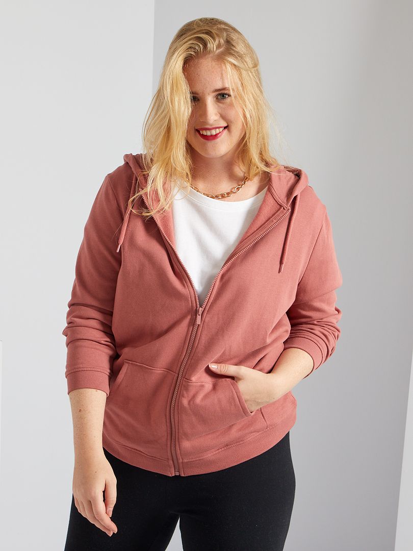 Sweat à capuche molleton épais - Rose clair - Kiabi - 10.00€