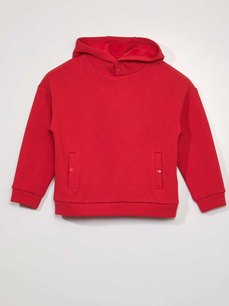 Sweat à capuche en molleton Rouge - Kiabi