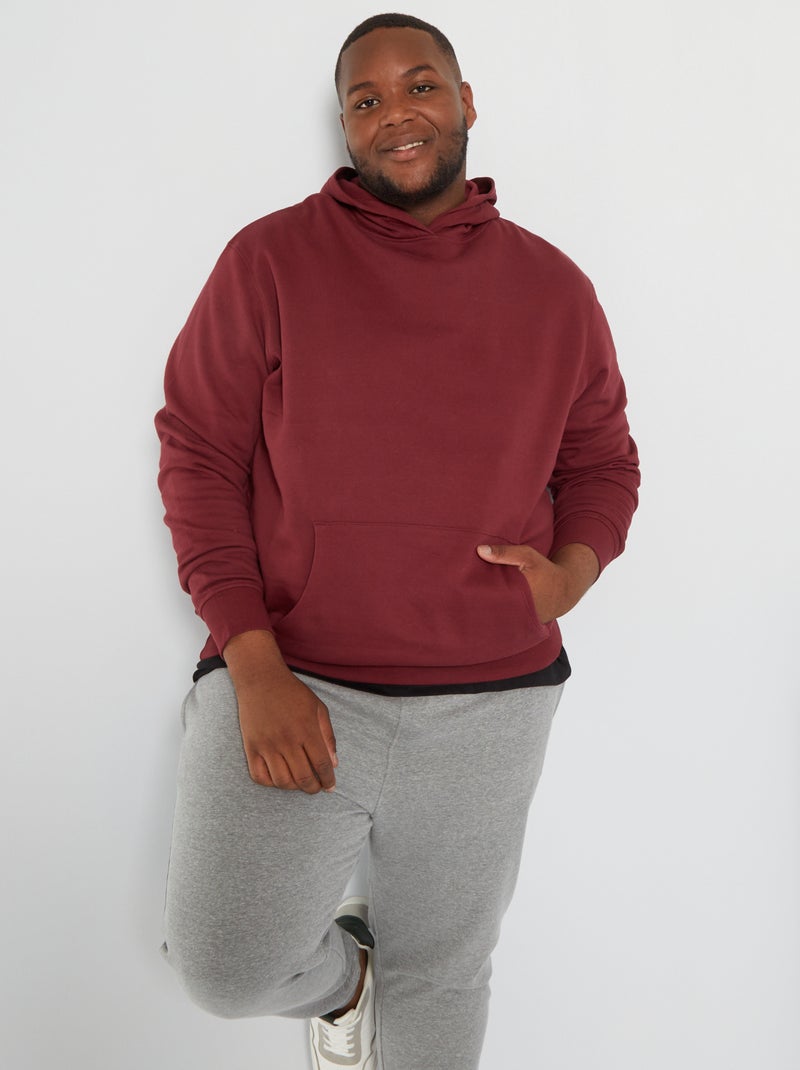 Sweat à capuche en molleton Rouge - Kiabi