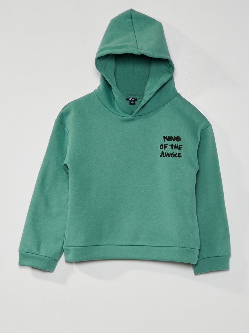 Sweat à capuche en molleton Vert - Kiabi