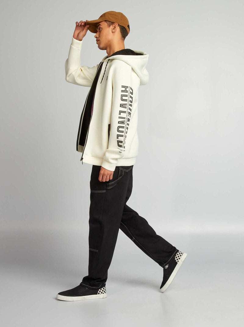 Sweat à capuche en néoprène Blanc - Kiabi
