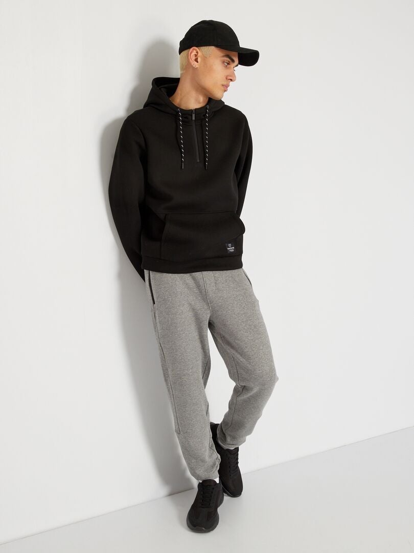 Sweat à capuche en néoprène Noir - Kiabi