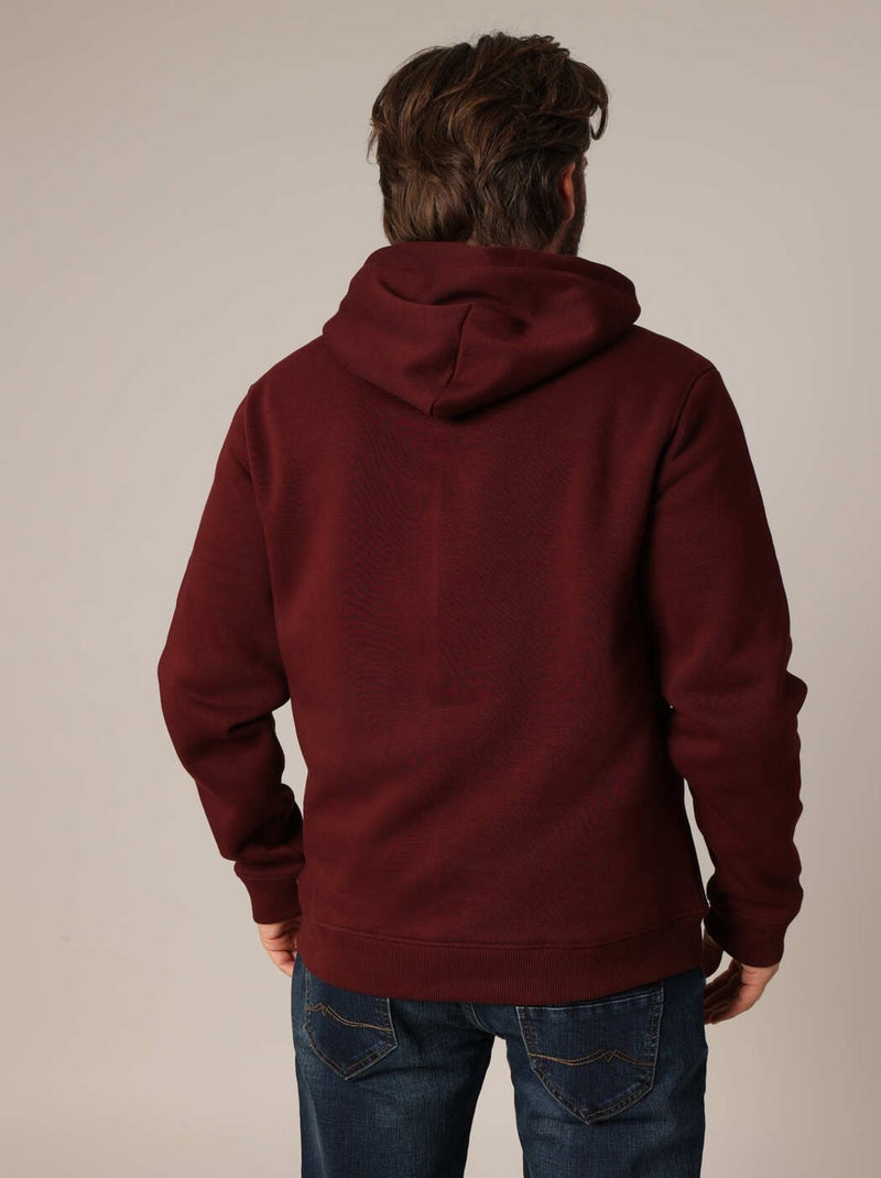 Sweat à capuche en polaire avec inscription brodée « DEELUXE ORIGINAL ». 'Deeluxe' Rouge foncé - Kiabi