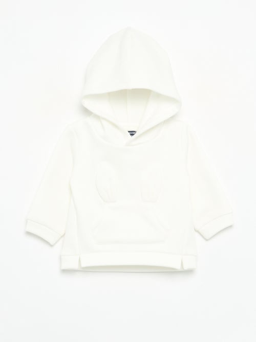 Sweat à capuche en polaire avec oreilles de lapin - Kiabi