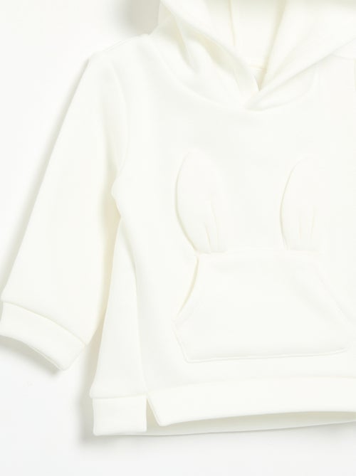 Sweat à capuche en polaire avec oreilles de lapin - Kiabi