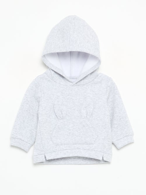 Sweat à capuche en polaire avec oreilles de lapin - Kiabi