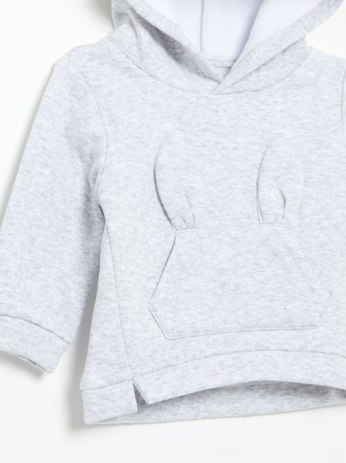 Sweat à capuche en polaire avec oreilles de lapin - Kiabi