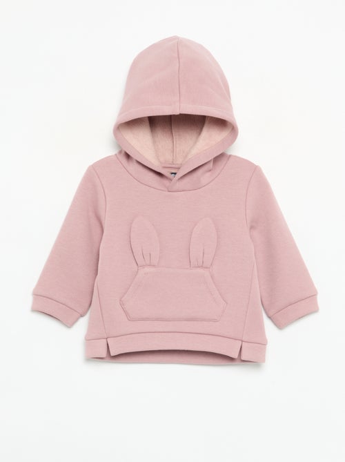 Sweat à capuche en polaire avec oreilles de lapin - Kiabi