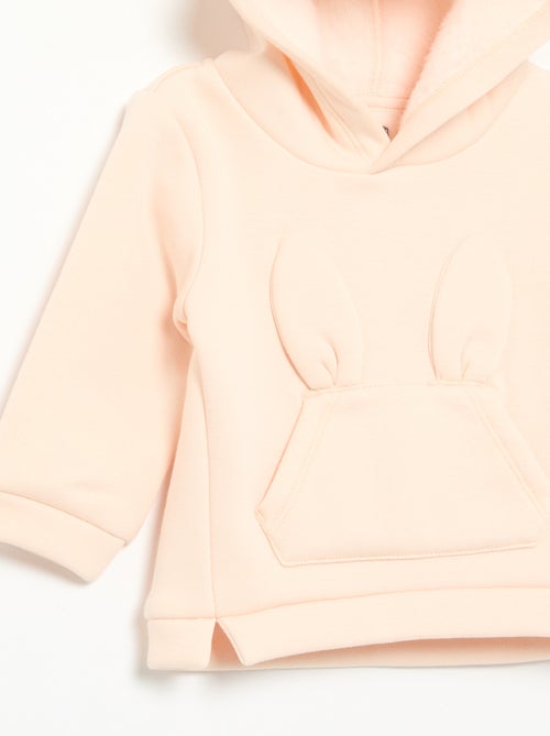 Sweat à capuche en polaire avec oreilles de lapin - Kiabi