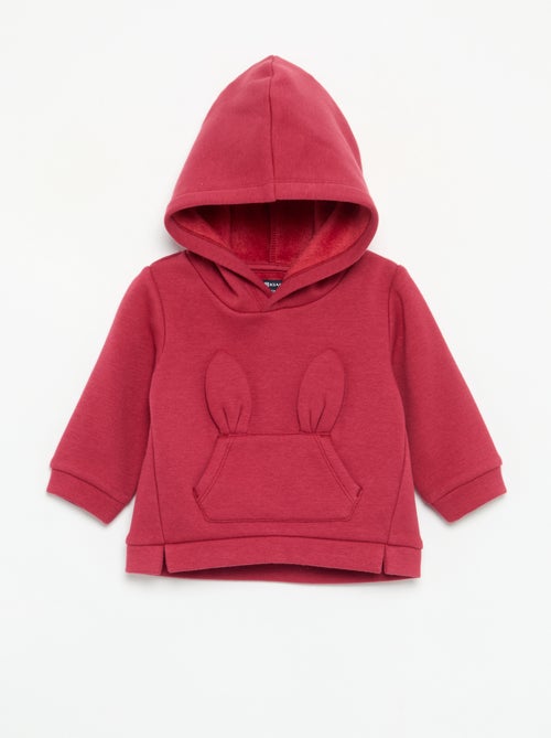 Sweat à capuche en polaire avec oreilles de lapin - Kiabi