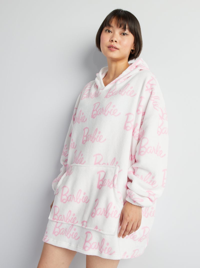 Sweat à capuche en polaire 'Barbie' Blanc - Kiabi