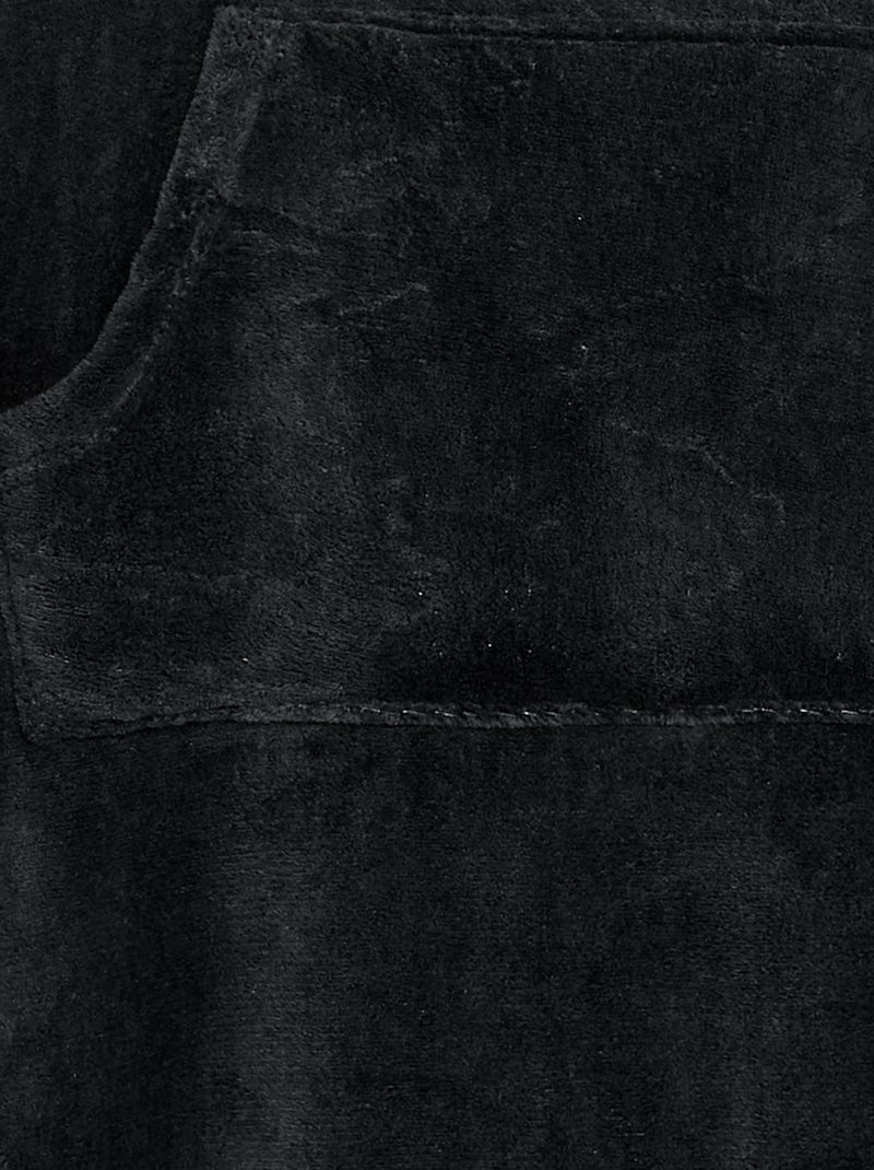 Sweat à capuche en polaire Noir - Kiabi