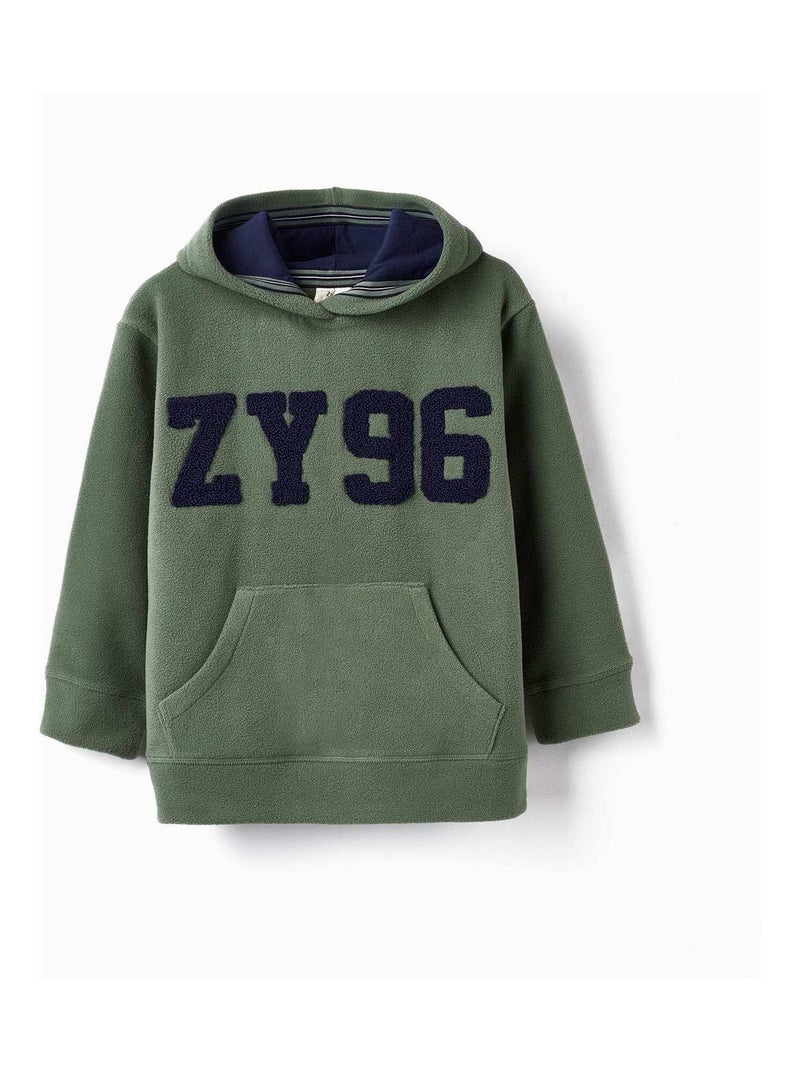 Sweat à capuche en polaire pour garçon 'ZY 96'   ROYALS OFF DUTY Vert foncé - Kiabi