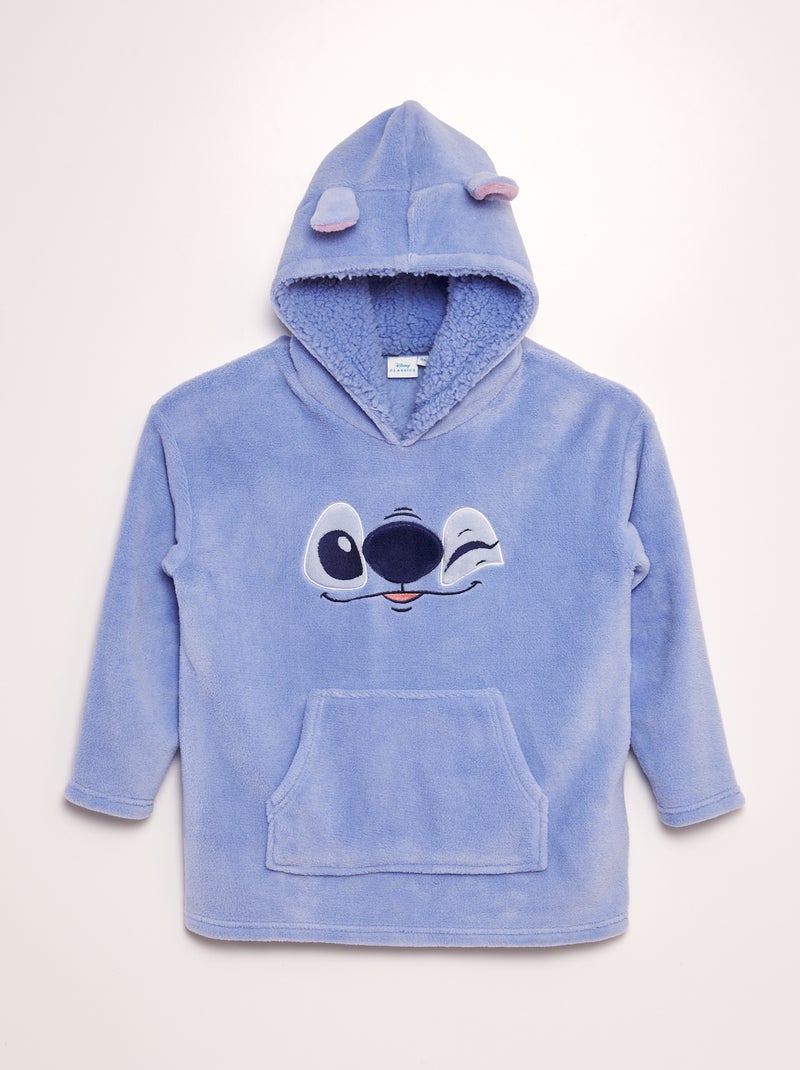 Sweat à capuche en polaire 'Stitch' Bleu - Kiabi