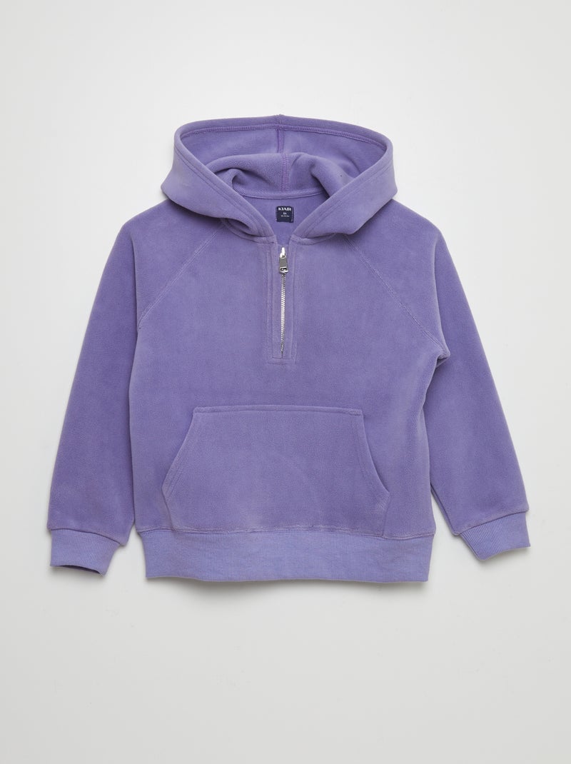 Sweat à capuche en polaire Violet - Kiabi