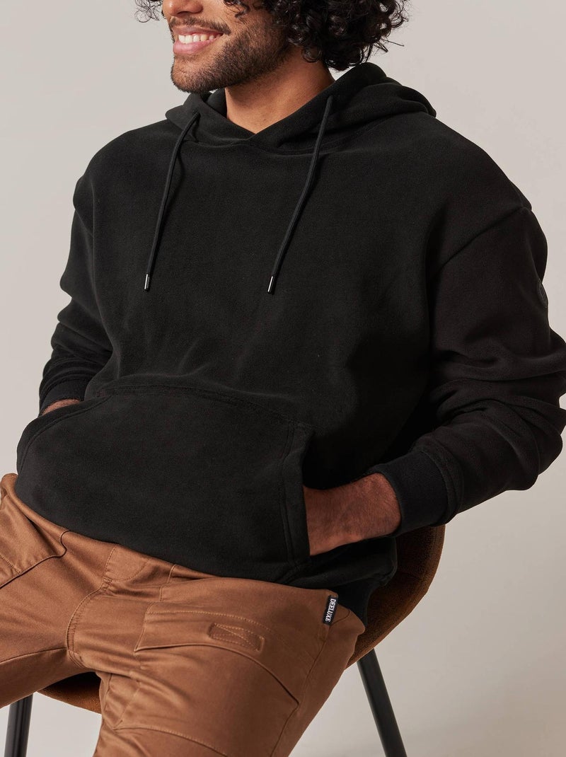 Sweat à capuche en tissu polaire  'Deeluxe' Noir - Kiabi