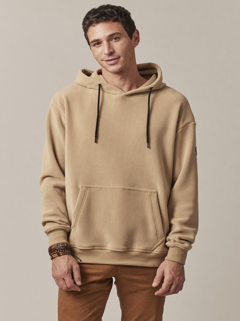 Sweat à capuche en tissu polaire pour homme 'Deeluxe' Marron caramel - Kiabi