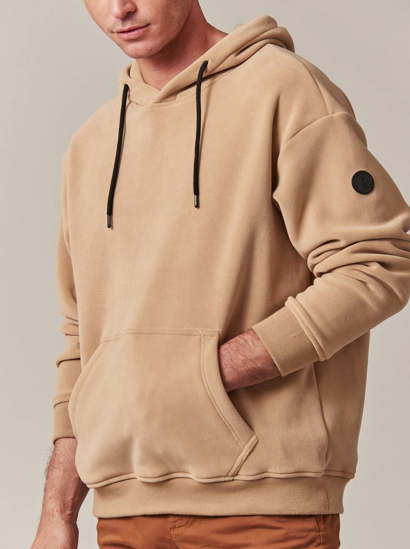 Sweat à capuche en tissu polaire pour homme 'Deeluxe' Marron caramel - Kiabi