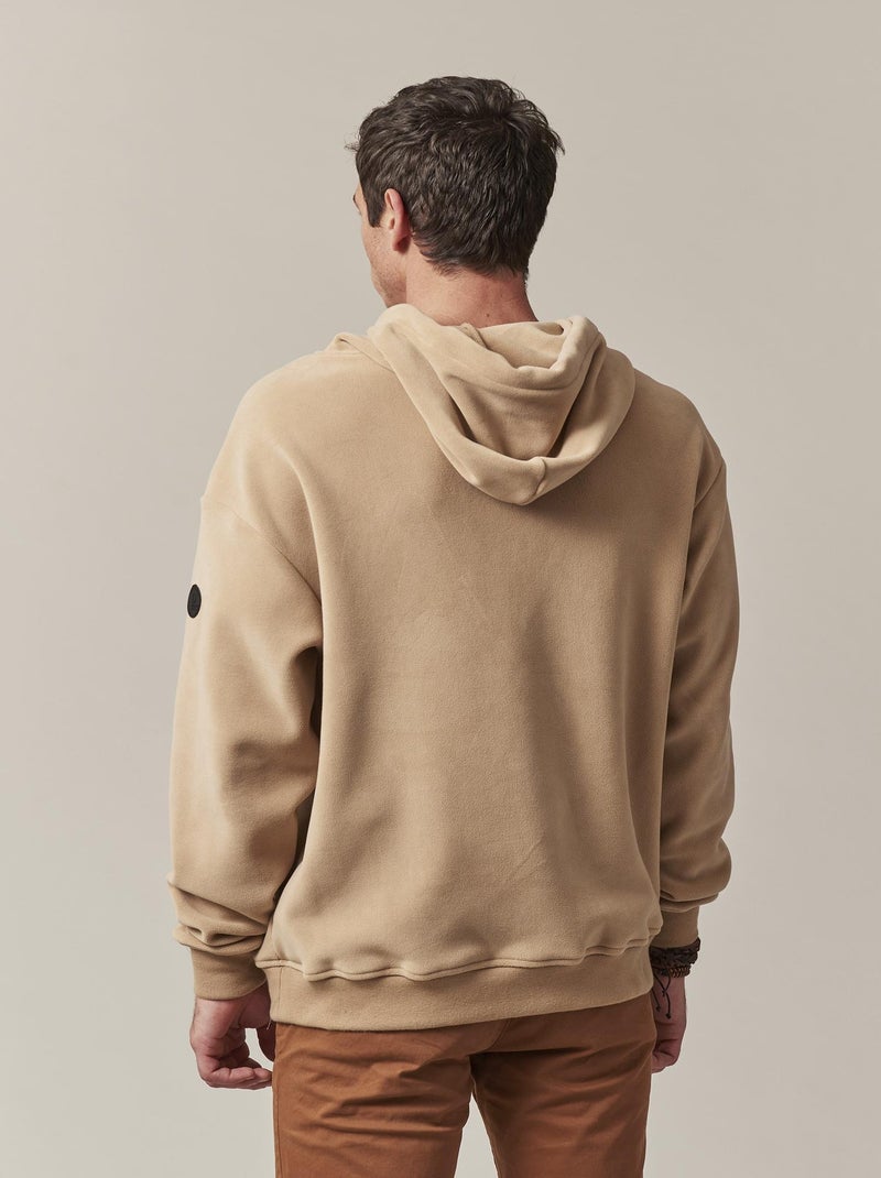 Sweat à capuche en tissu polaire pour homme 'Deeluxe' Marron caramel - Kiabi