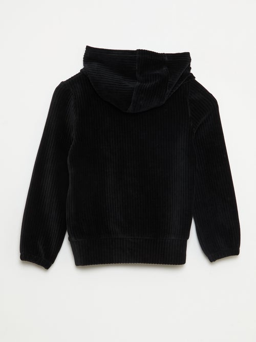Sweat à capuche en velours côtelé - Kiabi