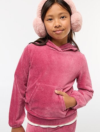 Sweat à capuche en velours côtelé