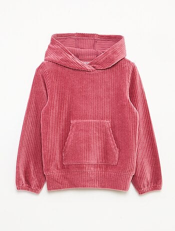 Sweat à capuche en velours côtelé