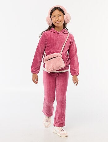 Sweat à capuche en velours côtelé