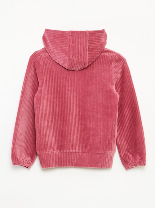 Sweat à capuche en velours côtelé - Kiabi