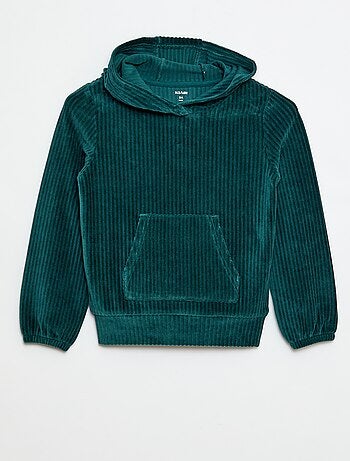 Sweat à capuche en velours côtelé