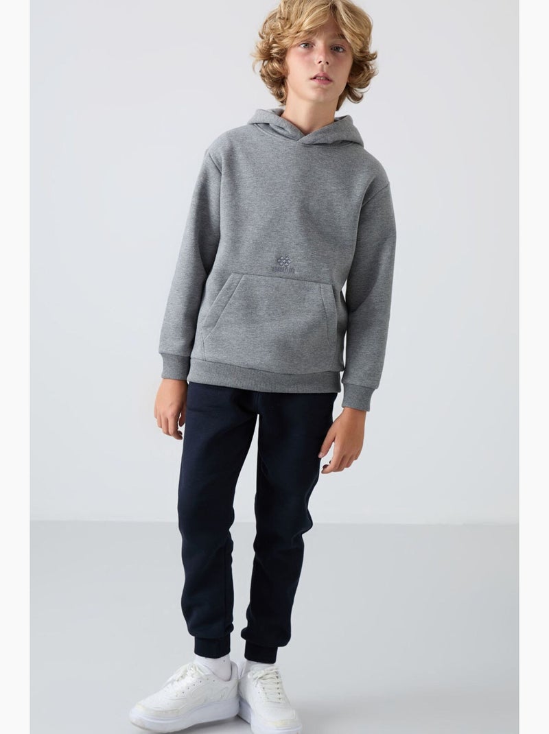 Sweat à capuche enfant avec poche tommy Gris - Kiabi