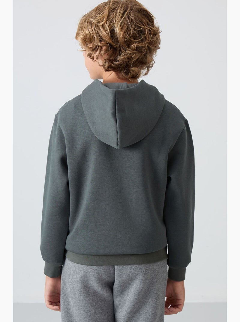 Sweat à capuche enfant avec poche tommy Vert foncé - Kiabi