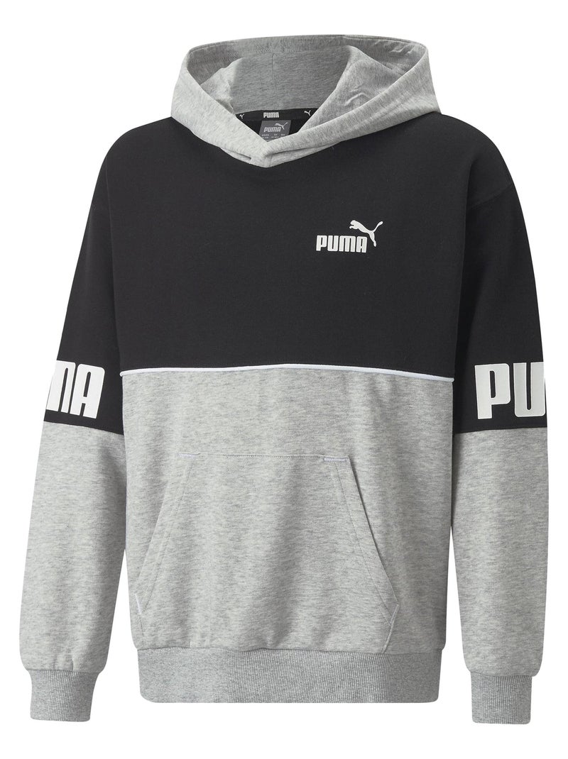 Sweat à Capuche Enfant Puma Power Colorblock Gris - Kiabi