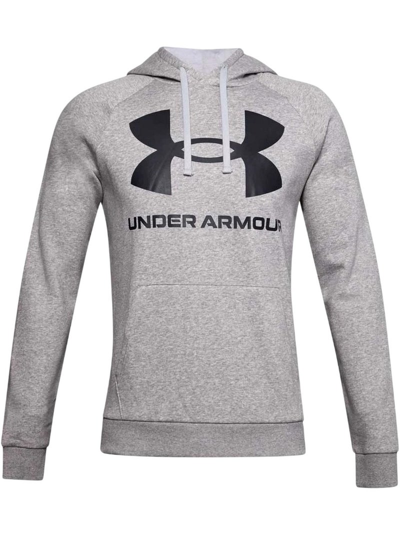 Sweat à capuche entraînement style gros logo rival - sous armure Gris - Kiabi