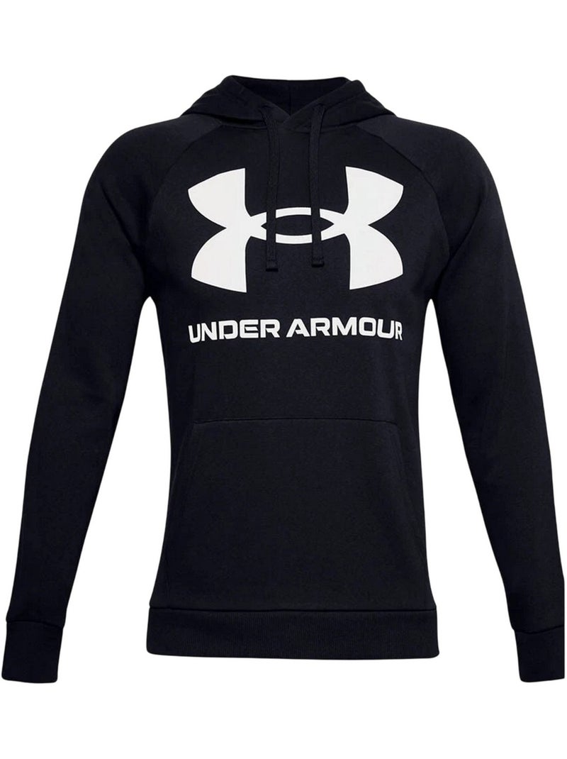 Sweat à capuche entraînement style gros logo rival - sous armure Noir - Kiabi