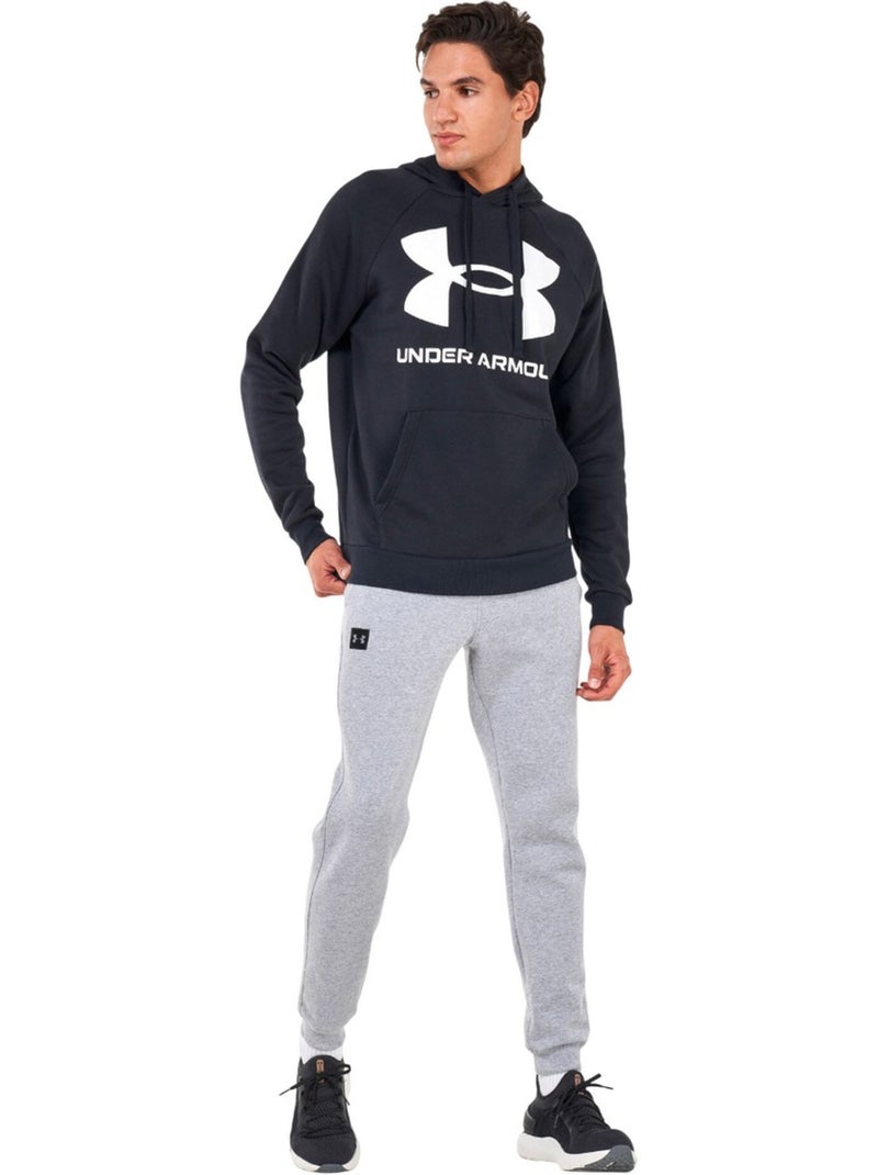 Sweat à capuche entraînement style gros logo rival - sous armure Noir - Kiabi