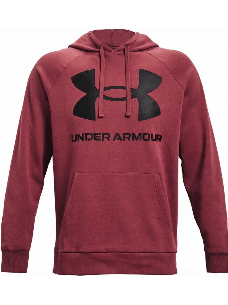 Sweat à capuche entraînement style gros logo rival - sous armure Rouge foncé - Kiabi