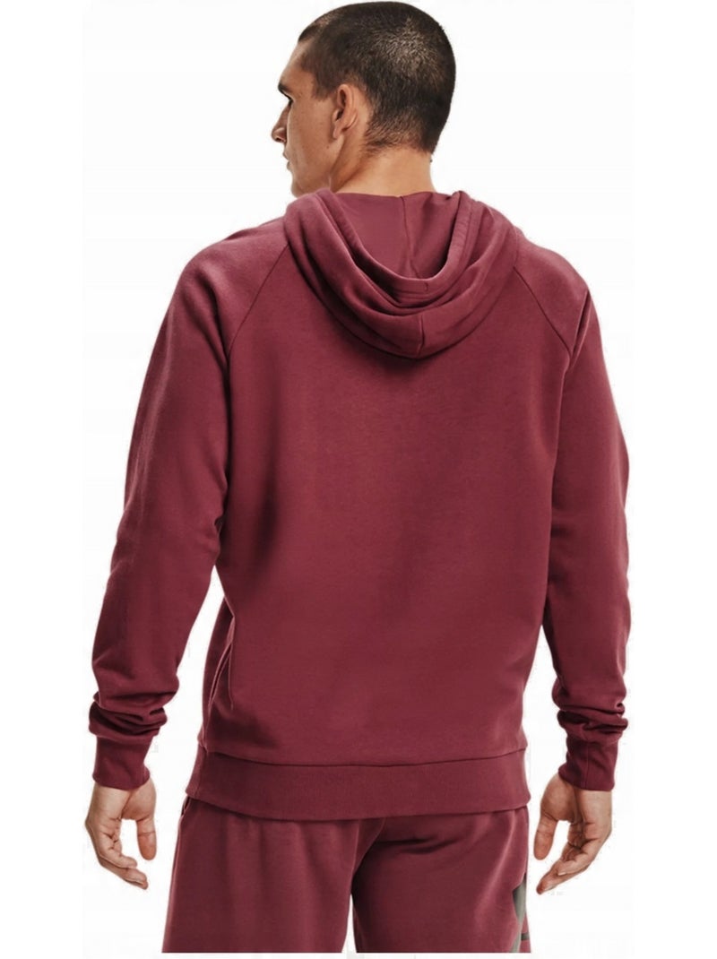 Sweat à capuche entraînement style gros logo rival - sous armure Rouge foncé - Kiabi