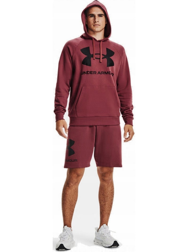Sweat à capuche entraînement style gros logo rival - sous armure Rouge foncé - Kiabi