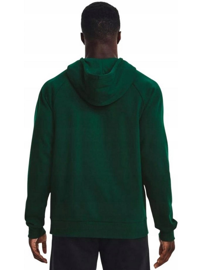 Sweat à capuche entraînement style gros logo rival - sous armure Vert foncé - Kiabi