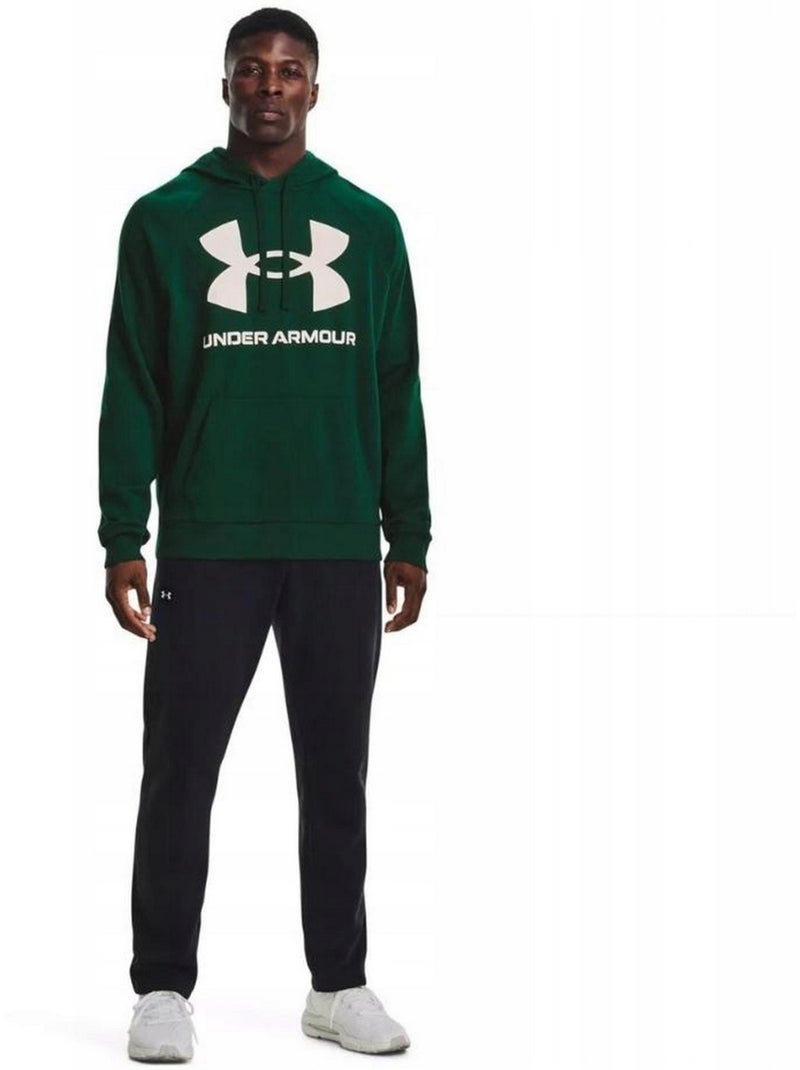 Sweat à capuche entraînement style gros logo rival - sous armure Vert foncé - Kiabi